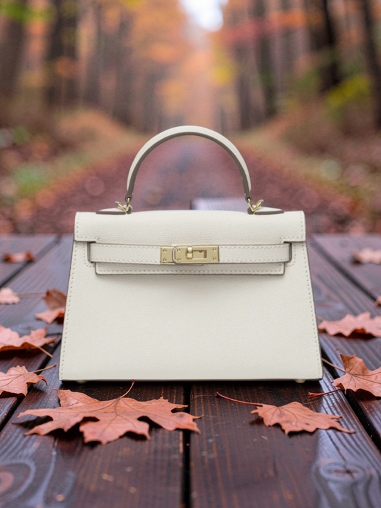 Mille Handbags - White leather bag crossbody Satchel handbag- White